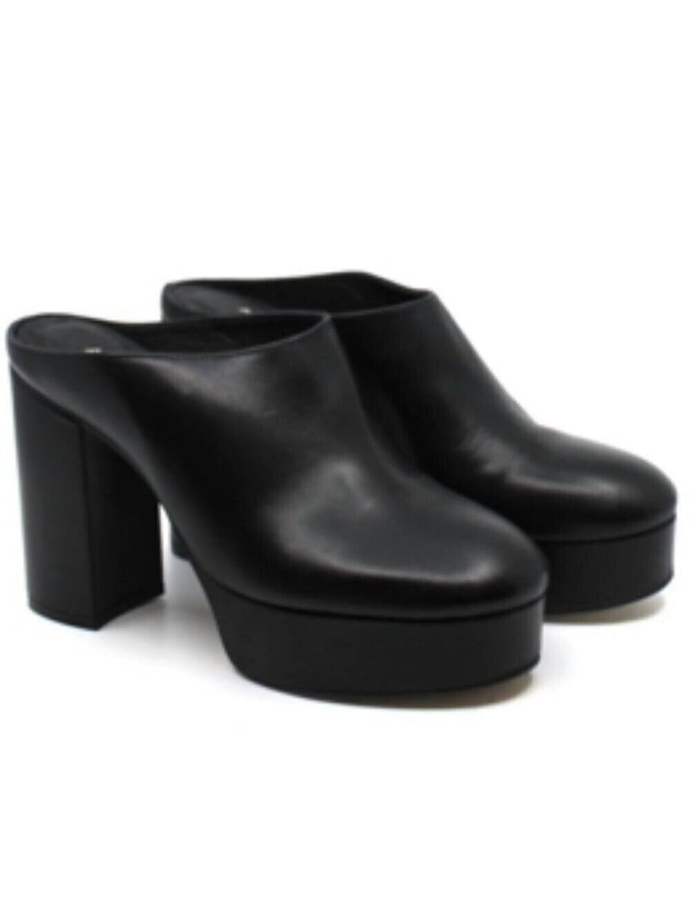NWOT ALOHAS Clock Out Black Leather Clogs - Size EU 37